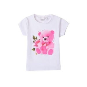 T-shirt mezza manica con stampa orsetto