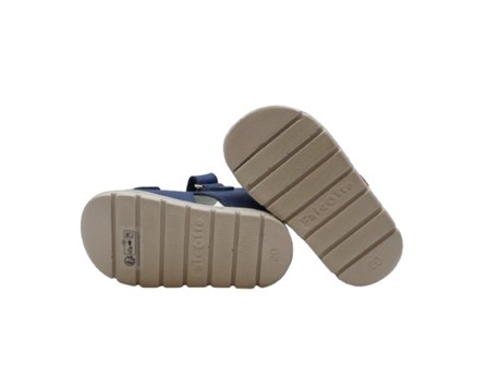 Sandalo primo passo in pelle con doppio velcro