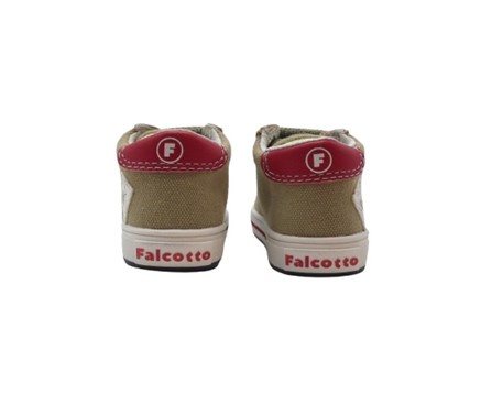 Sneaker primo passo in tela con doppio velcro