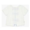 T-shirt mezza manica con fiocchi sul retro a righe