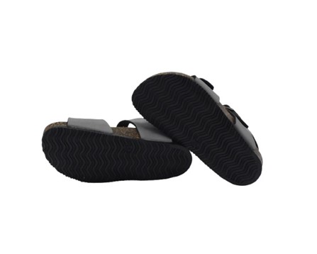 Sandalo in eco pelle con doppia fibbia
