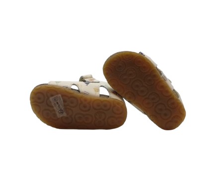 Sandalo primo passo in pelle con barche velcro e fibbia