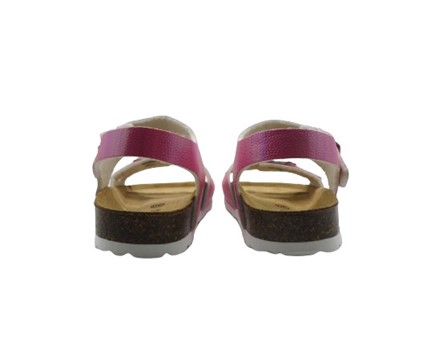 Sandalo in eco pelle con doppie fibbie