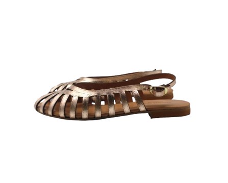 Sandalo in pelle laminata con fibbia