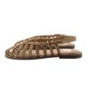 Sandali chiusi in pelle intrecciata con velcro