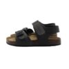 Sandalo in eco pelle con fibbia e velcro