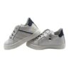 Sneaker primo passo in pelle con lacci e zip