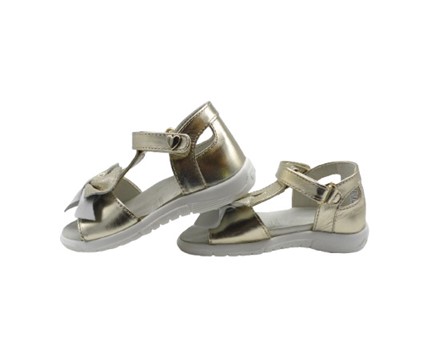 Sandalo primo passo in pelle laminata con velcro