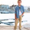 Pantalone in cotone con vita elasticizzata