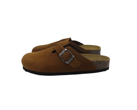Sabot in pelle scamosciata con fibbia