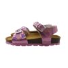 Sandalo in vernice laminata con doppie fibbie