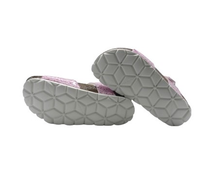 Sandalo in vernice con velcro e fibbia