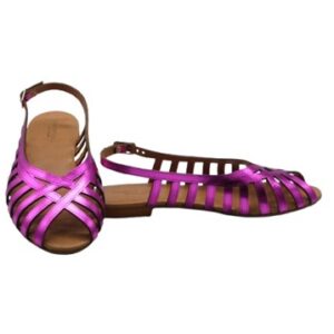 Sandalo in pelle laminata con fibbia