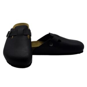 Sabot in pelle ingrassata con fibbia