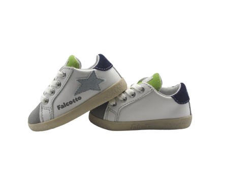 Sneaker primo passo in pelle con lacci
