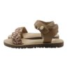 Sandalo in pelle con intreccio e velcro