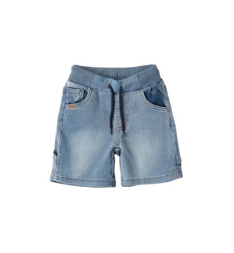 Bermuda in denim con coulisse
