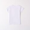 T-shirt mezza manica con rouches e scritte strass