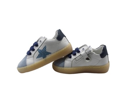 Sneaker in pelle e camoscio con lacci e zip