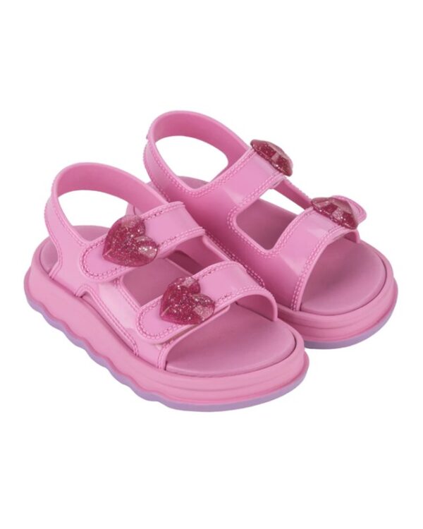 Sandalo doppio velcro con cuoricini