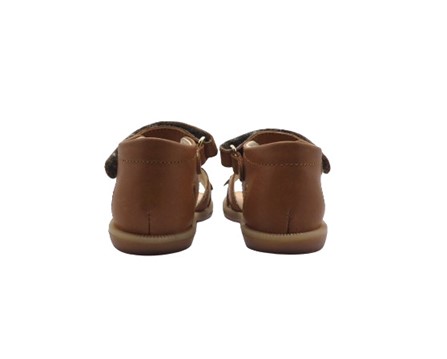 Sandalo in pelle con farfalline e doppio velcro