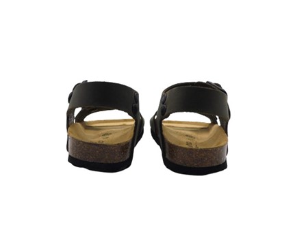 Sandalo in eco pelle con doppie fibbie