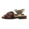 Sandalo in pelle fasce incrociate con fibbia
