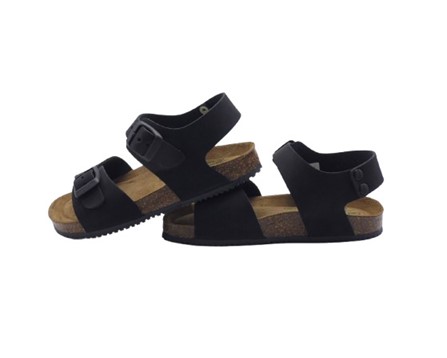 Sandalo in eco pelle con doppia fibbia