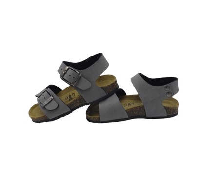 Sandalo in eco pelle con doppia fibbia
