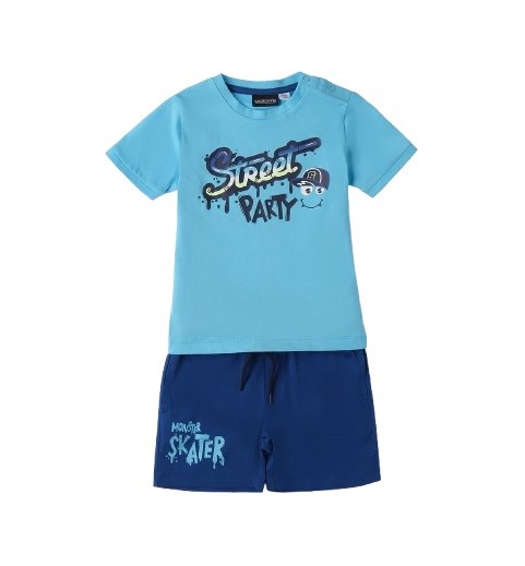 Completo t-shirt con stampa e bermuda