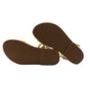 Sandalo con fascia in cavallino e pelle laminata