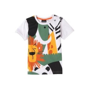 T-shirt mezza manica fantasia animali