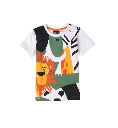 T-shirt mezza manica fantasia animali