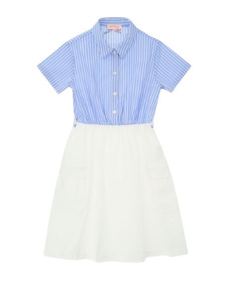 Vestito mezza manica camicia e gonnellone