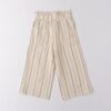 Pantalone a righe in misto lino
