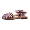 Sandalo in pelle laminata con fibbia