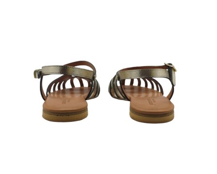 Sandalo in pelle laminata con fibbia