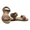 Sandalo in pelle con intreccio e velcro