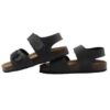 Sandalo in eco pelle con fibbia e velcro