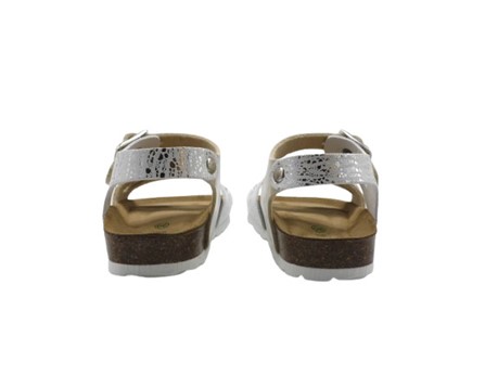 Sandalo in eco pelle con doppie fibbie