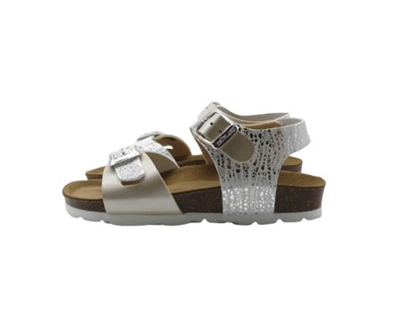 Sandalo in eco pelle con doppie fibbie