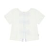 T-shirt mezza manica con fiocchi sul retro a righe