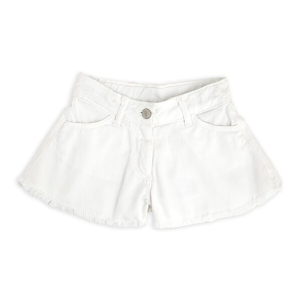 Completo camicia a quadri crop con nodo e short in denim