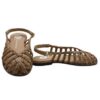 Sandali chiusi in pelle intrecciata con velcro