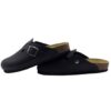 Sabot in pelle ingrassata con fibbia