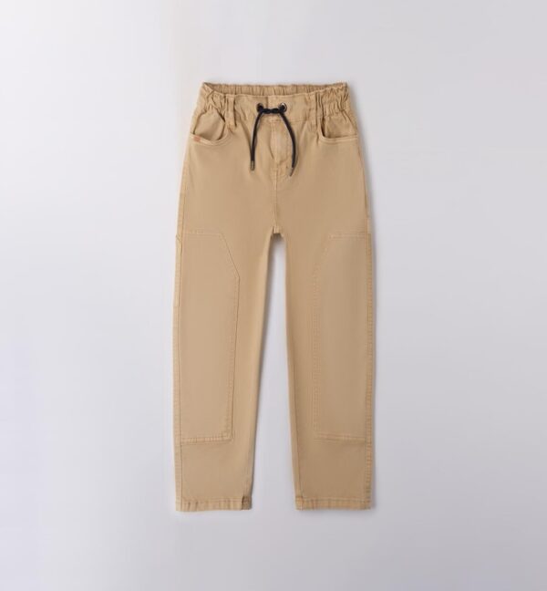 Pantalone in cotone con vita elasticizzata