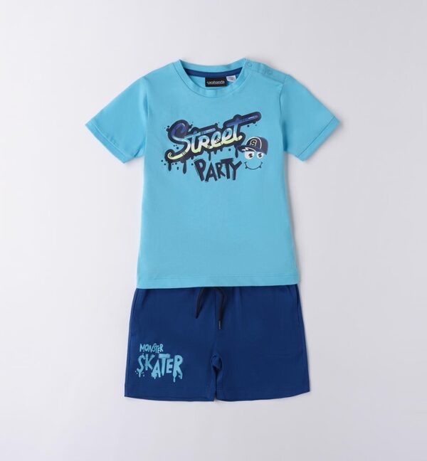 Completo t-shirt con stampa e bermuda