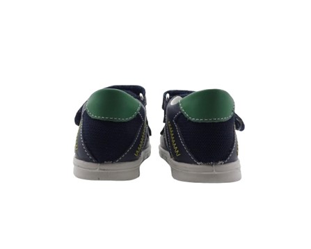 Sandalo primo passo in pelle con doppio velcro