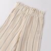 Pantalone a righe in misto lino