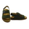 Sandalo in camoscio con triplo velcro